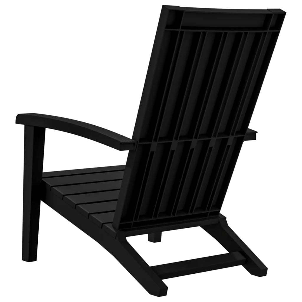 Patio Adirondack Chair Black Polypropylene