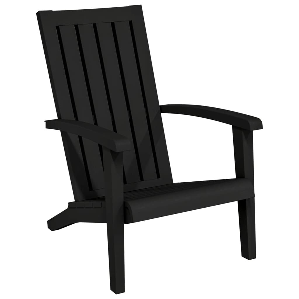 Patio Adirondack Chair Black Polypropylene