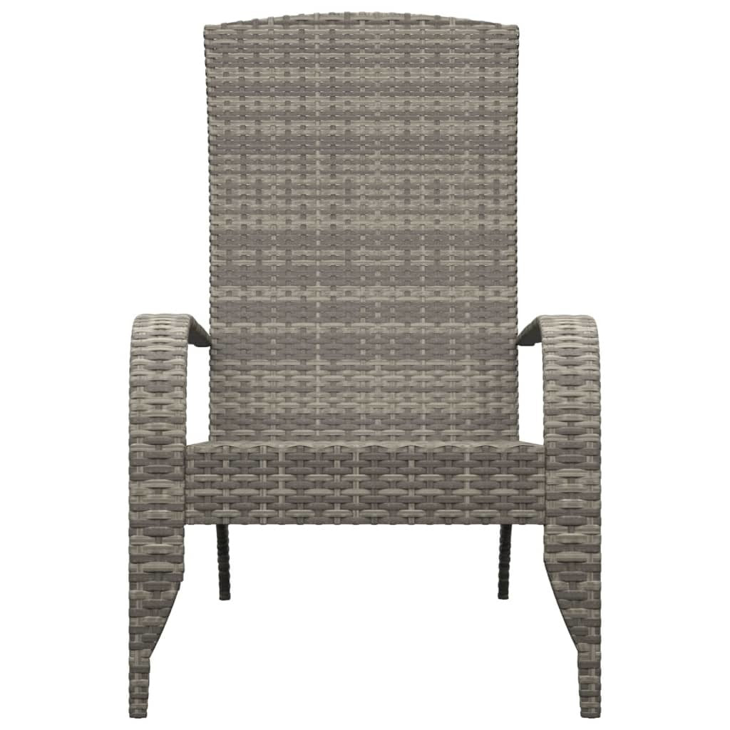 Patio Adirondack Chair Gray Poly Rattan
