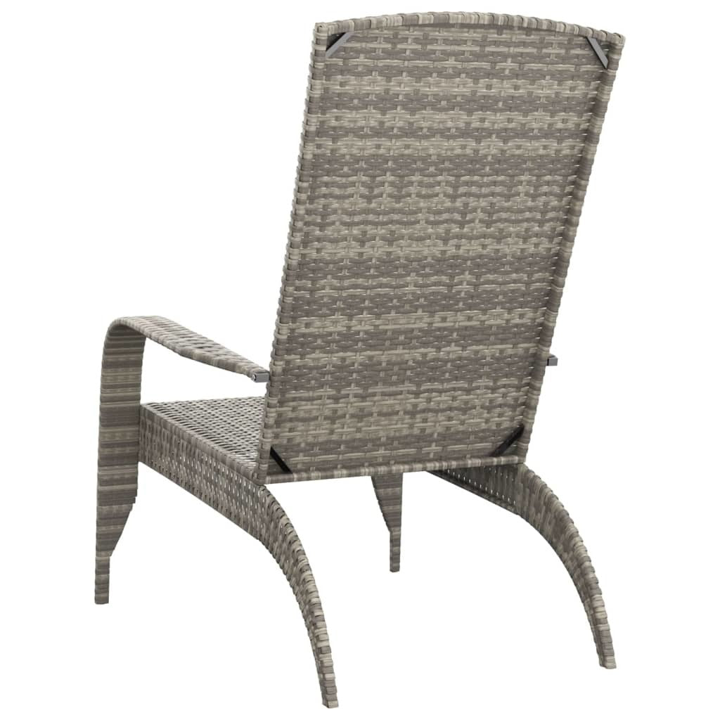 Patio Adirondack Chair Gray Poly Rattan