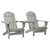 Patio Adirondack Chairs with Tea Table Solid Wood Fir Gray