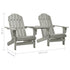 Patio Adirondack Chairs with Tea Table Solid Wood Fir Gray
