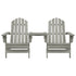 Patio Adirondack Chairs with Tea Table Solid Wood Fir Gray