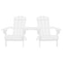 Patio Adirondack Chairs with Tea Table Solid Wood Fir White