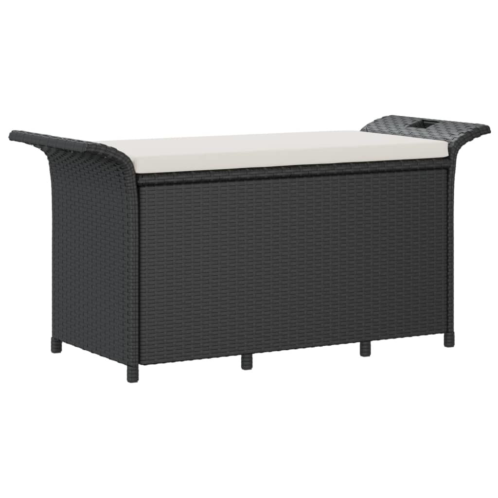 Patio Bench with Cushion Black 45.7