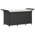 Patio Bench with Cushion Black 45.7"x18.1"x22.4" Poly Rattan