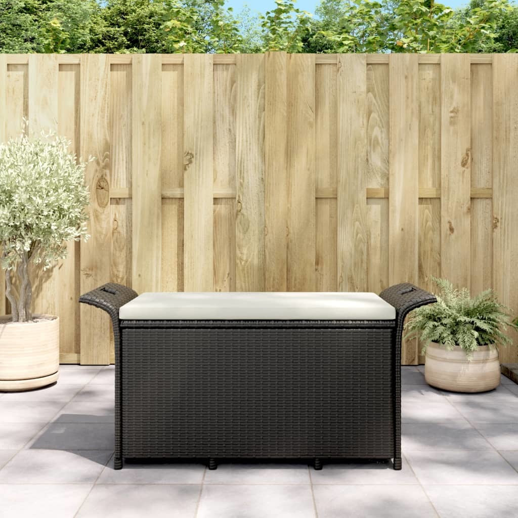 Patio Bench with Cushion Black 45.7