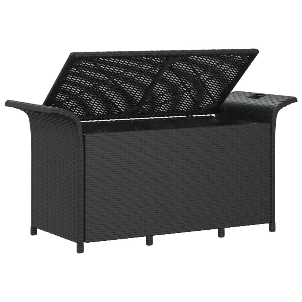Patio Bench with Cushion Black 45.7