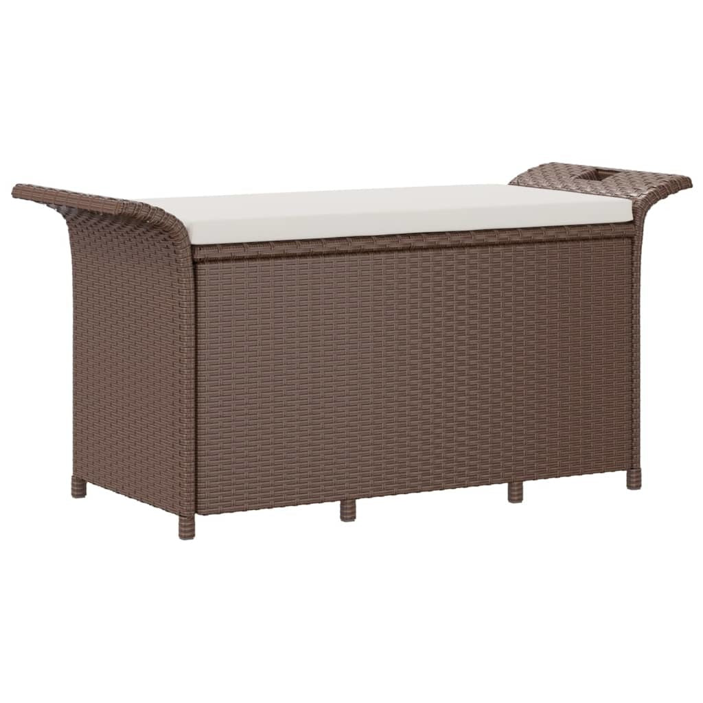 Patio Bench with Cushion Brown 45.7