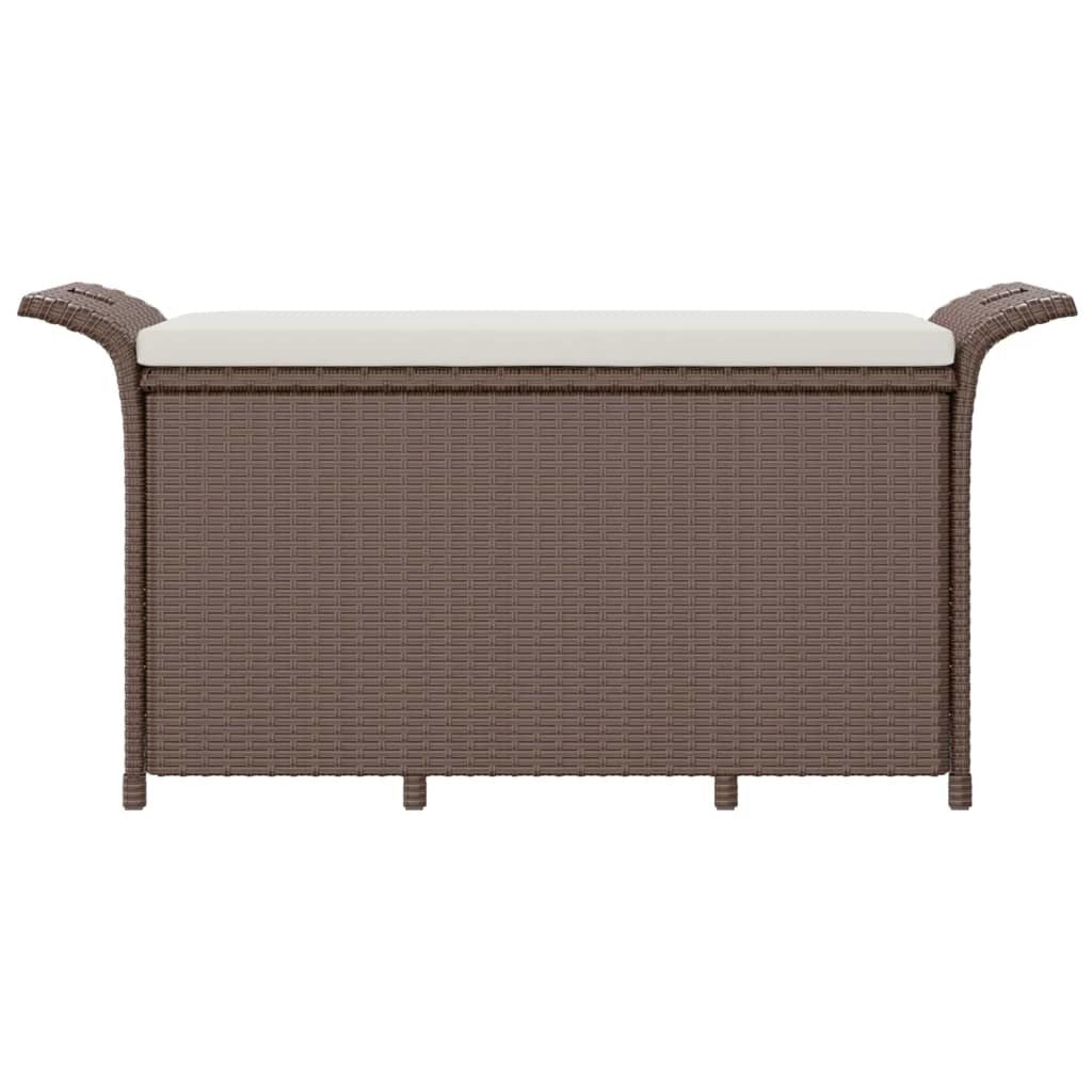 Patio Bench with Cushion Brown 45.7