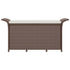 Patio Bench with Cushion Brown 45.7"x18.1"x22.4" Poly Rattan