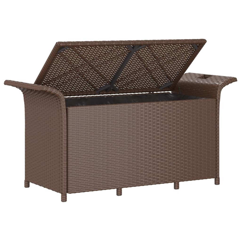 Patio Bench with Cushion Brown 45.7