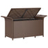 Patio Bench with Cushion Brown 45.7"x18.1"x22.4" Poly Rattan