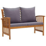 Patio Bench with Cushions 46.9" Solid Acacia Wood - WoodPoly.com