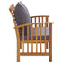 Patio Bench with Cushions 46.9" Solid Acacia Wood - WoodPoly.com