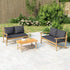 Patio Bench with Dark Gray Cushions Bamboo