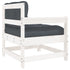 Patio Chair with Cushions White Solid Wood Pine