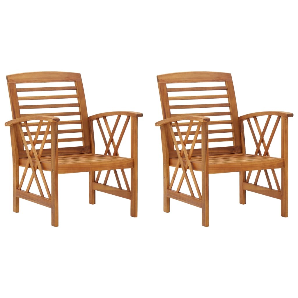 Patio Chairs 2 pcs Solid Acacia Wood - WoodPoly.com