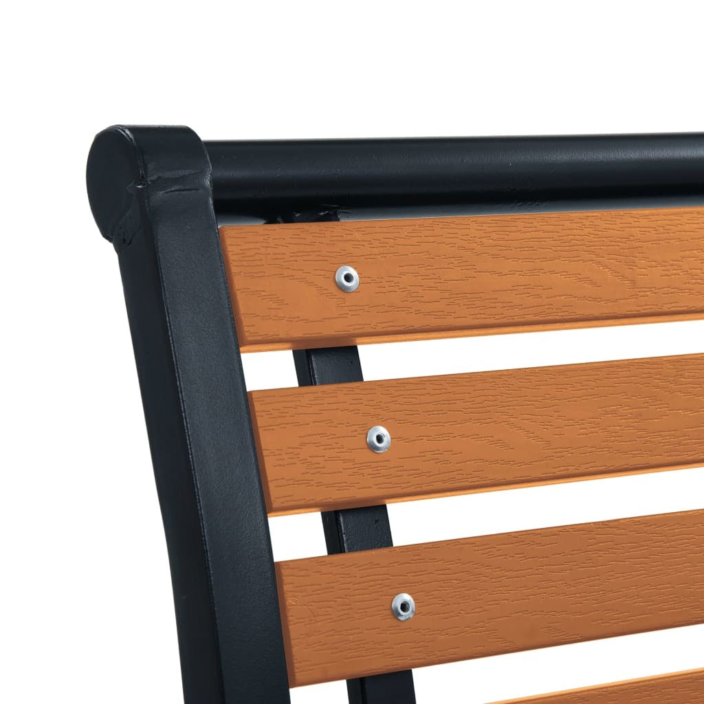 Patio Chairs 2 pcs Steel and WPC Black and Brown - WoodPoly.com