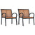 Patio Chairs 2 pcs Steel and WPC Black and Brown - WoodPoly.com