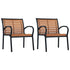 Patio Chairs 2 pcs Steel and WPC Black and Brown - WoodPoly.com