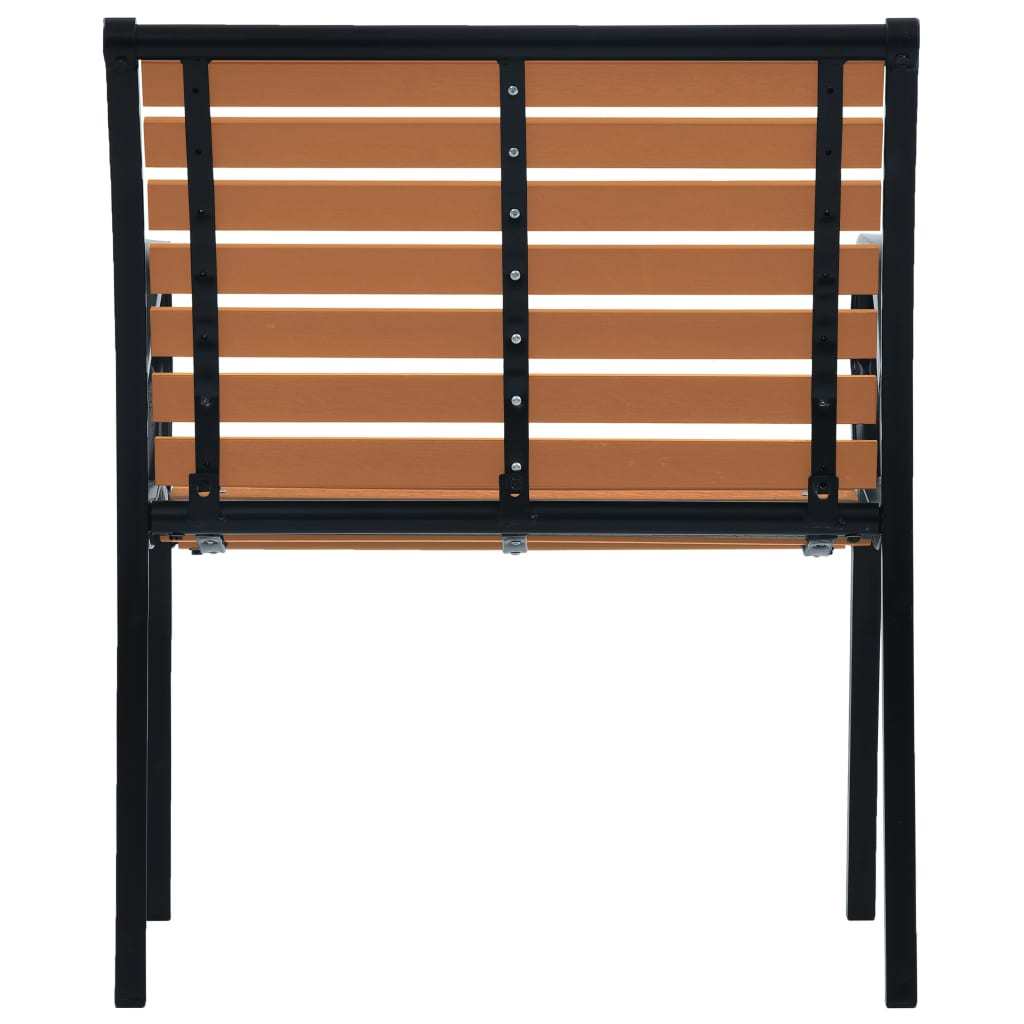 Patio Chairs 2 pcs Steel and WPC Black and Brown - WoodPoly.com