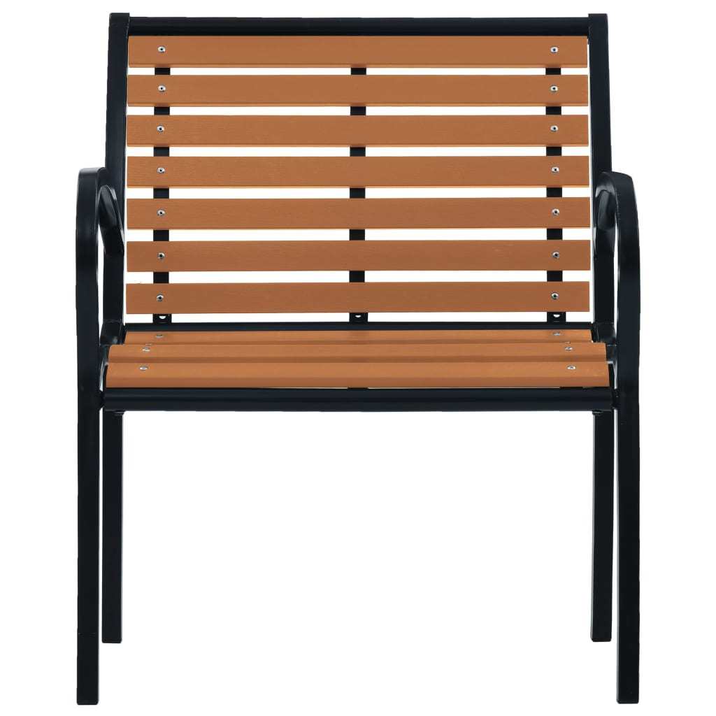 Patio Chairs 2 pcs Steel and WPC Black and Brown - WoodPoly.com