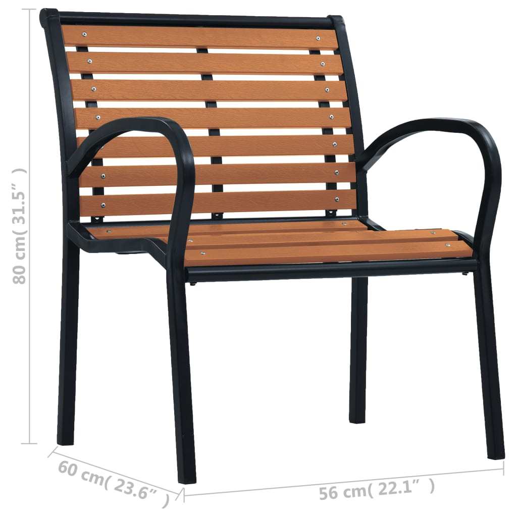 Patio Chairs 2 pcs Steel and WPC Black and Brown - WoodPoly.com