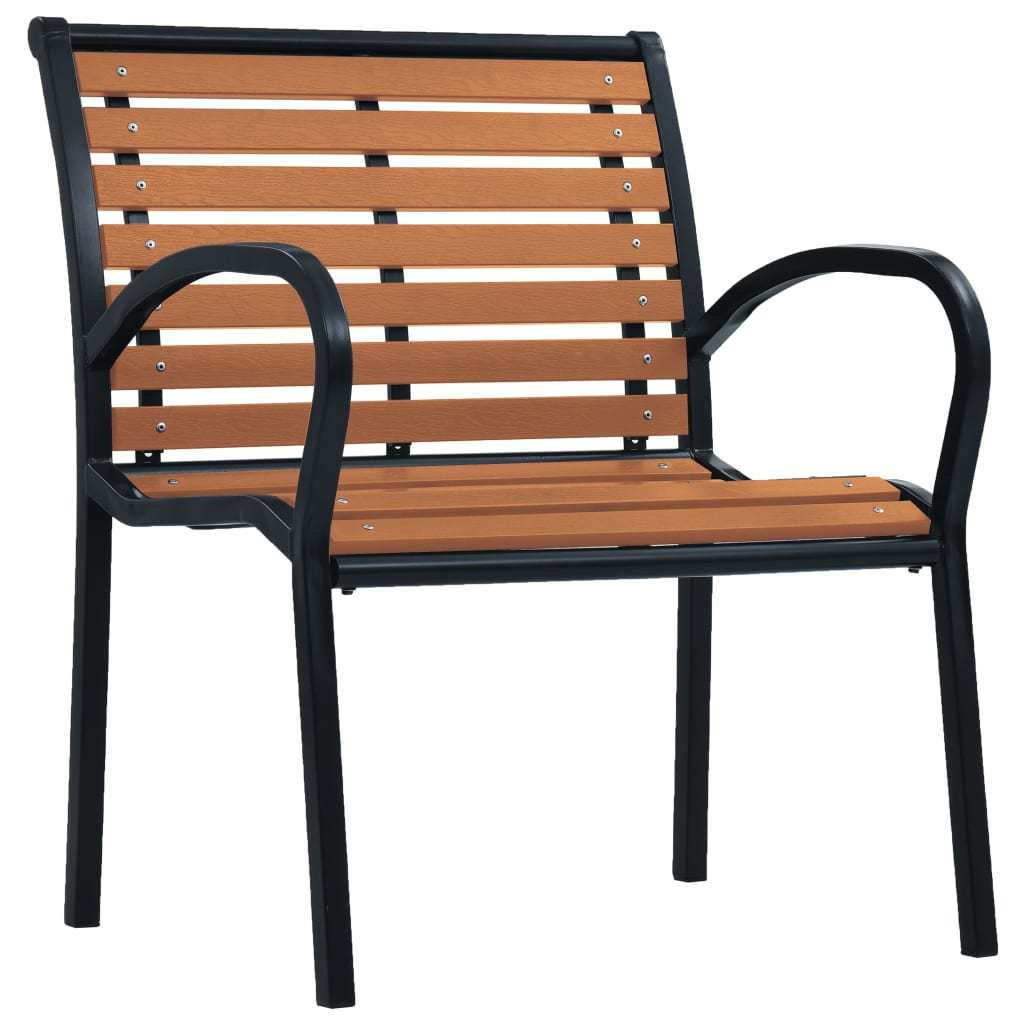 Patio Chairs 2 pcs Steel and WPC Black and Brown - WoodPoly.com