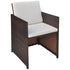 Patio Chairs 2 pcs with Cushions and Pillows Poly Rattan Brown