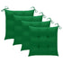 Patio Chairs 4 pcs with Green Cushions Solid Teak Wood - WoodPoly.com