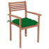 Patio Chairs 4 pcs with Green Cushions Solid Teak Wood - WoodPoly.com
