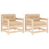Patio Chairs with Cushions 2 pcs Solid Wood Pine