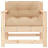Patio Chairs with Cushions 2 pcs Solid Wood Pine