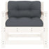 Patio Chairs with Cushions 2 pcs White Solid Wood Pine