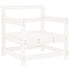 Patio Chairs with Cushions 2 pcs White Solid Wood Pine