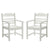 Patio Dining Chair with Armset Set of 2, Pure White with Imitation Wood Grain Wexture,HIPS Material