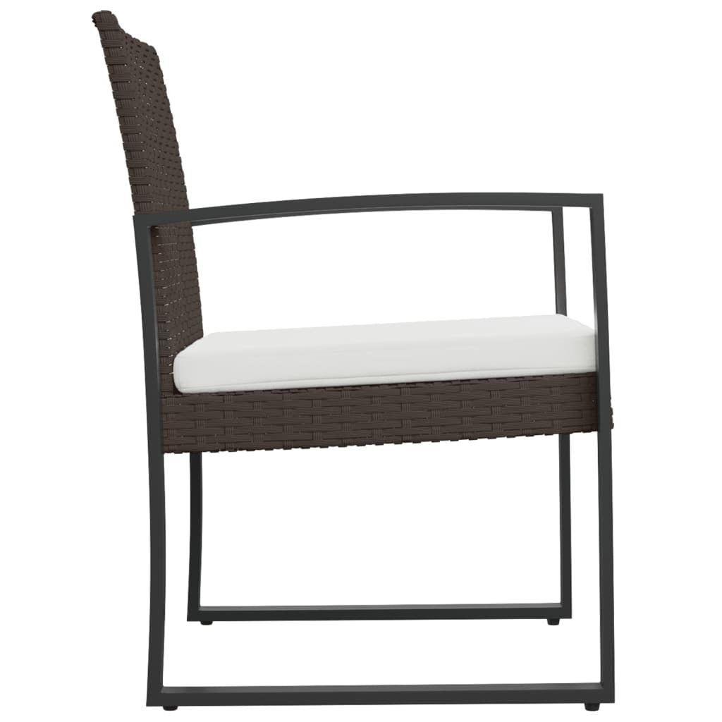 Patio Dining Chairs 2 pcs Black PP Rattan