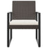 Patio Dining Chairs 2 pcs Black PP Rattan