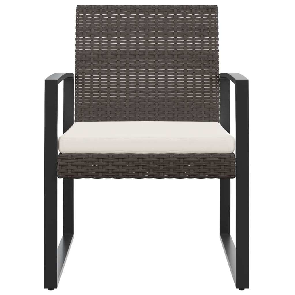 Patio Dining Chairs 2 pcs Brown PP Rattan