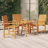 Patio Dining Chairs 3 pcs Solid Wood Acacia