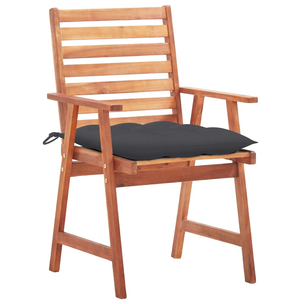 Patio Dining Chairs 3 pcs with Cushions Solid Acacia Wood - WoodPoly.com