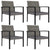 Patio Dining Chairs 4 pcs Poly Rattan Gray - WoodPoly.com