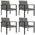 Patio Dining Chairs 4 pcs Poly Rattan Gray - WoodPoly.com