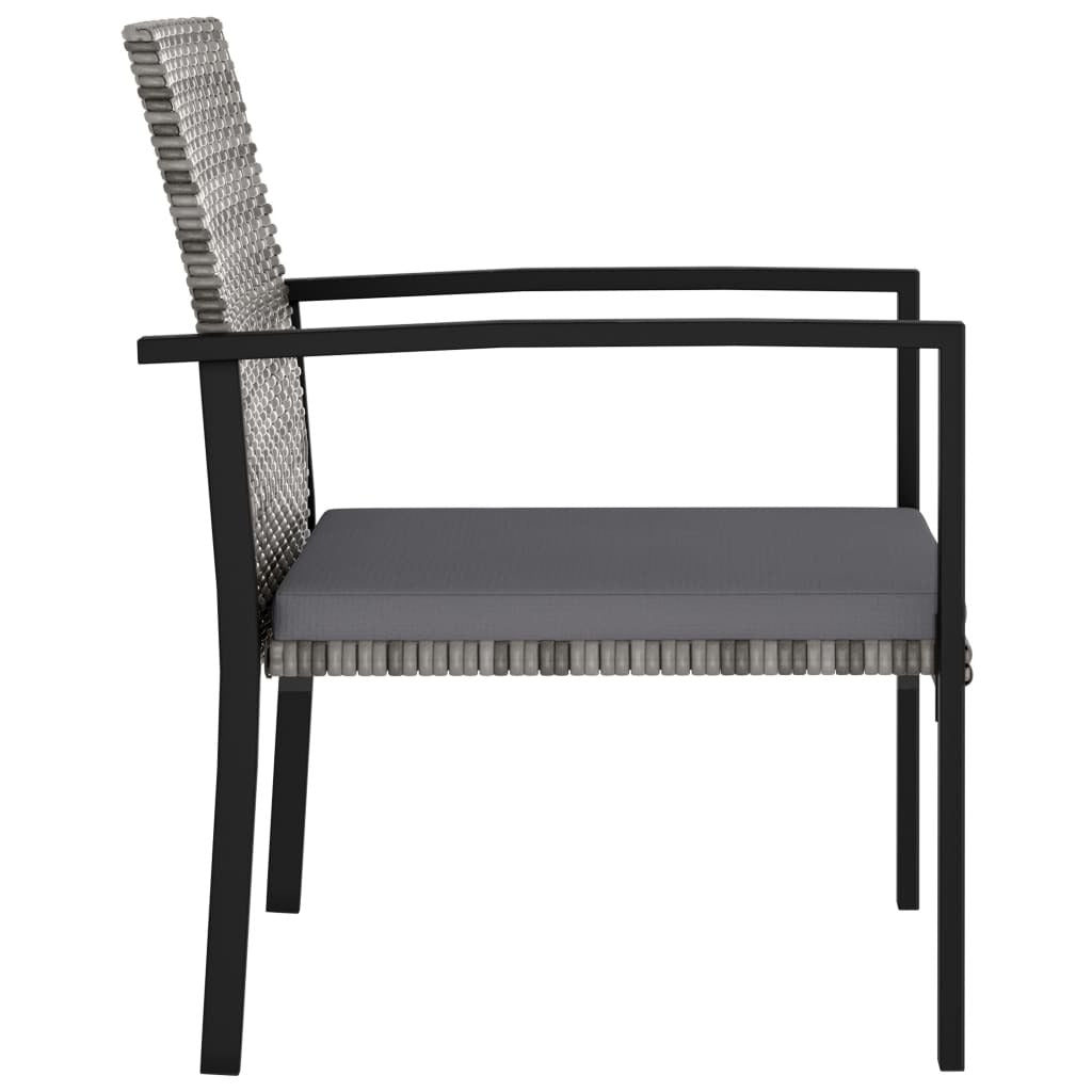 Patio Dining Chairs 4 pcs Poly Rattan Gray - WoodPoly.com
