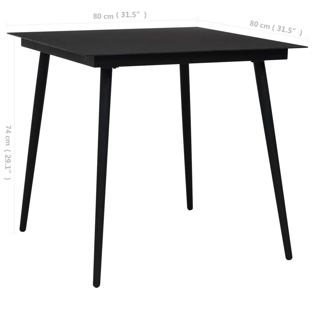 Patio Dining Table Black 31.5