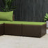 Patio Footrests with Cushions 2 pcs Brown Poly Rattan
