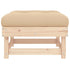 Patio Footstool with Cushion Solid Wood Pine