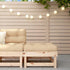 Patio Footstool with Cushion Solid Wood Pine