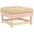Patio Footstool with Cushion Solid Wood Pine